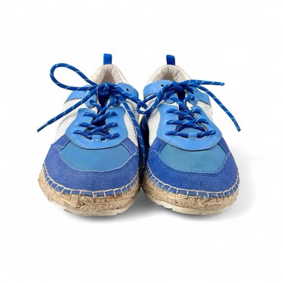 Marc Fisher Janette Espadrille Sneaker Shoes Blue Leather Canvas Women's Size 11 - Picture 3 of 11